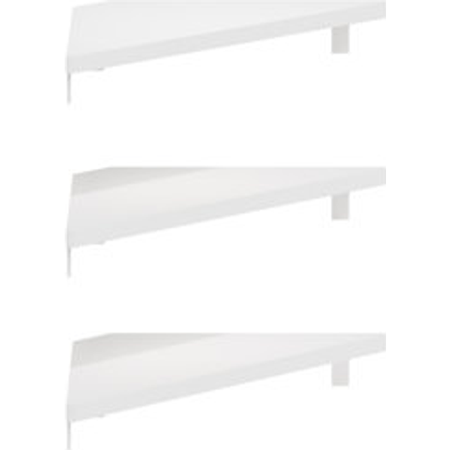 Furinno Rossi Triangle Corner Floating Shelves, Wall Mount Display Shelf, White, Set of 3