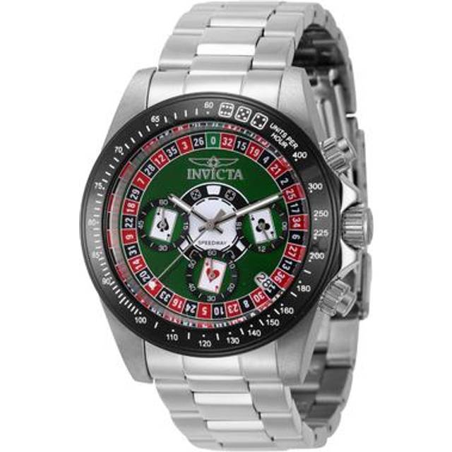 Invicta Speedway Roulette Casino Chronograph GMT Green Dial Quartz 44642 200M Men's Watch