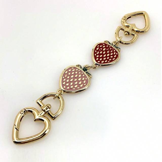 SHEIN Strawberry Chain Heart Shape Fastener Bag Extension Chain Bag Shoulder Strap Bag Accessories Bag Extender Chain Used For Handbag & Wallet Making Straw