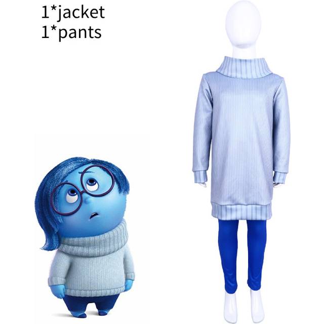 (Sadness, 130) Out Inside 2 Cosplay Costume Dress Jumpsuit For Anime Character Fans Role Play