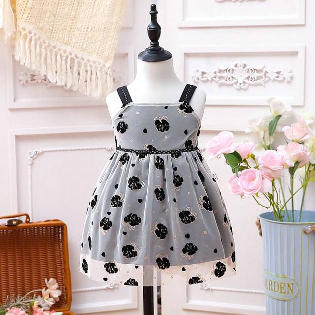 SHEIN Baby Girls&#39; Versatile Fashionable Casual Artistic Design Floral Pattern Dress