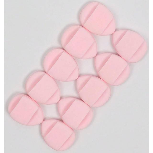 SHEIN 10pcs Finger Size Mini Makeup Sponges. Includes Cushion Sponge, Latex-Free Hybrid Sponge, And Makeup Puff For Liquid Foundation, Powder And Concealer.