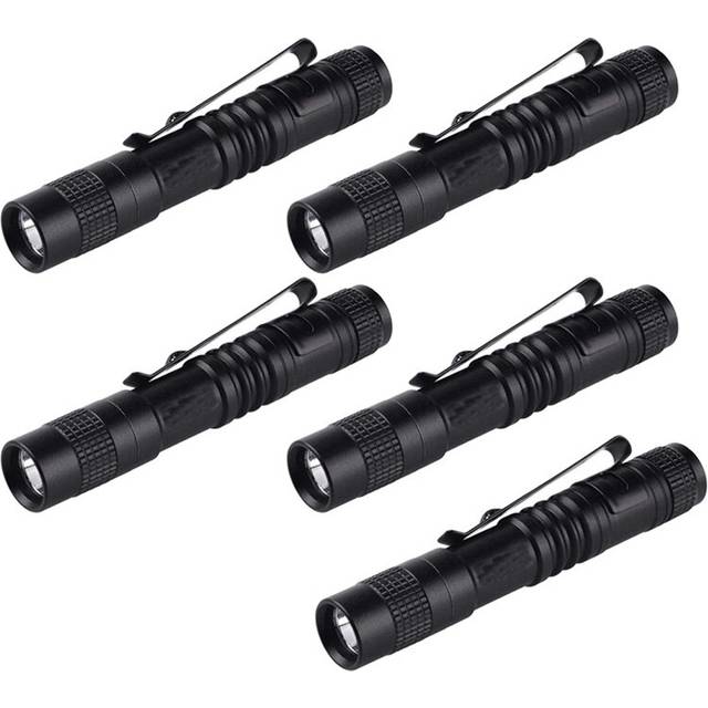 5X Flashlight Pen Torch Super Small Mini AAA XPE-R3 LED Lamp Belt Clip Light with Holster