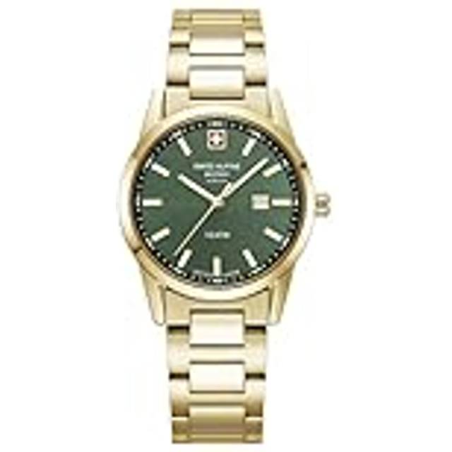 Swiss Alpine Military 7767.1114 Damenuhr Argos gold grün 34mm 10ATM