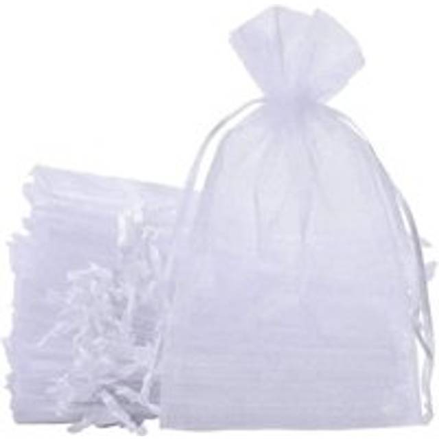 Alwaysh - 100Pcs Large Organza Gift Bags, 20 x 30cm Jewelry Bags Wedding Favor Bags with Drawstring for Birthday Party Christmas Gift Wrapping (White)