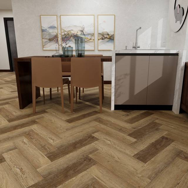 Farmhouse Oak - Lifestyle SPC Herringbone 5.5mm Rigid Core Vinyl Flooring (119017) Liberty Floors