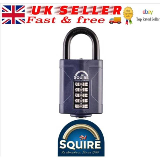 Squire Combination Weatherproof Padlock 60 x 10 x 34mm
