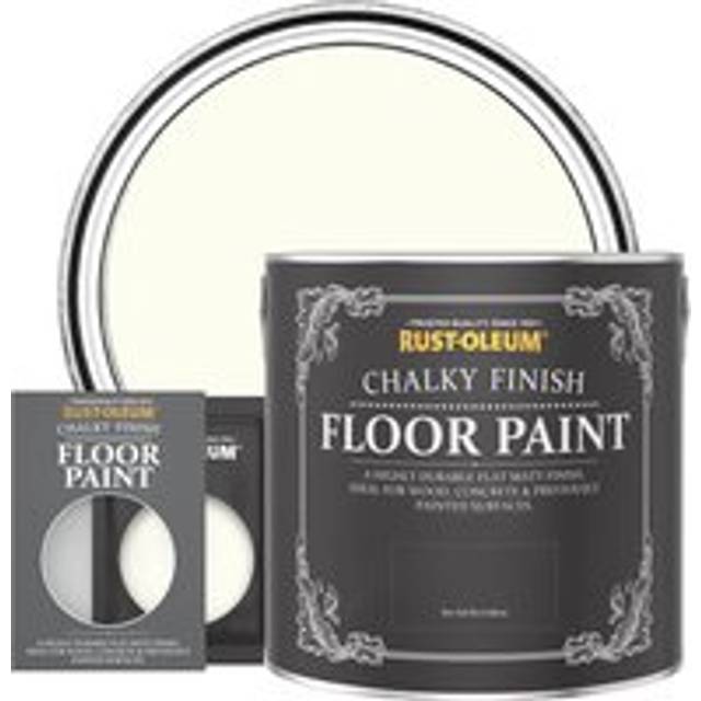 Rust-Oleum Floor Wood & Concrete Paint, Chalky Finish - ANTIQUE WHITE - 10ml - White