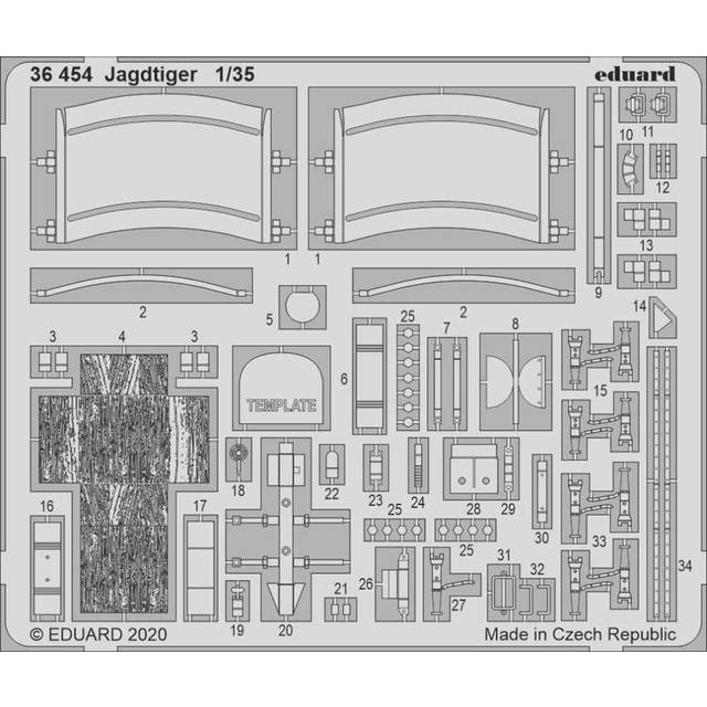Eduard 36454 1:35 Etched Detailing Set for Takom Kits Sd.Kfz.186 Jagdtiger 1/35