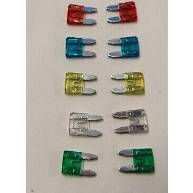 10 x car motorbike & caravan auto mini blade fuses =10a, 15a, 20a, 25a,30a
