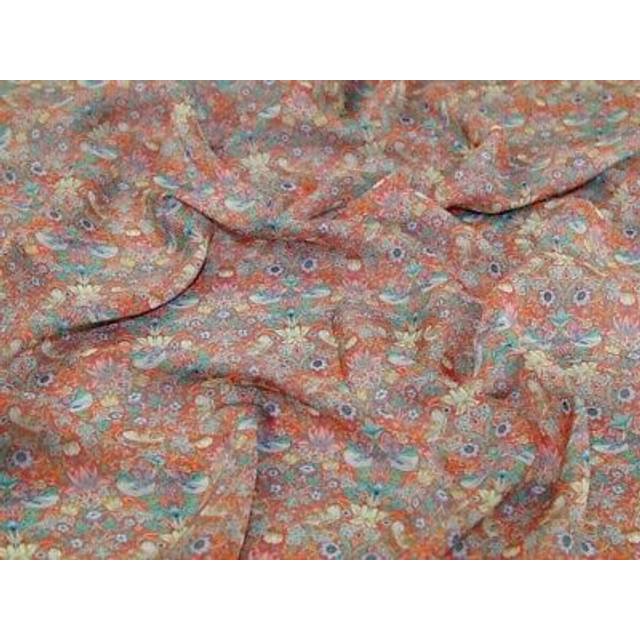 Liberty london strawberry thief ii regent silk sheer chiffon fabric - per metre