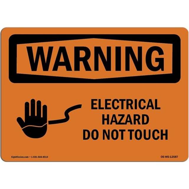 SignMission OS-WS-A-1218-L-12587 12 x 18 in. OSHA Warning Sign - Electrical Hazard Do Not Touch