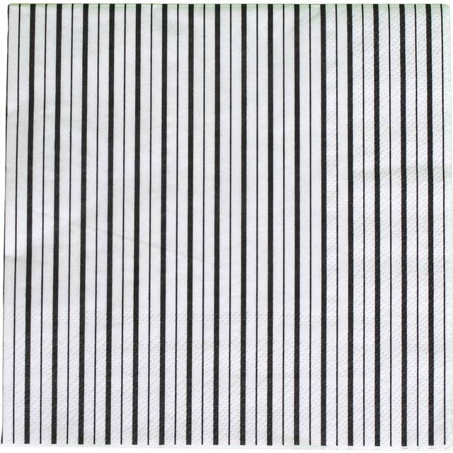 Black Stripes Large Napkins (Set of 16) | Black Stripes Paper Nakpins | Black Striped Napkins | Black and White Paper Napkins |Black Napkins