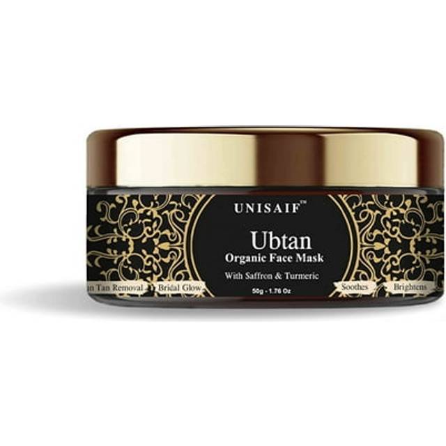 Unisaif Ubtan Organic Turmeric Face Mask | Hydrating & Brightening Facial Masks | Skin Care Saffron & Turmeric Clay Mask for Pores Acne & Dark Spots |