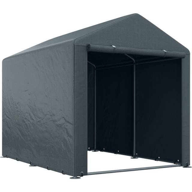 Outsunny 1.6m x 2.2m Portable Garden Storage Shed Tent - Dark Grey, Grey