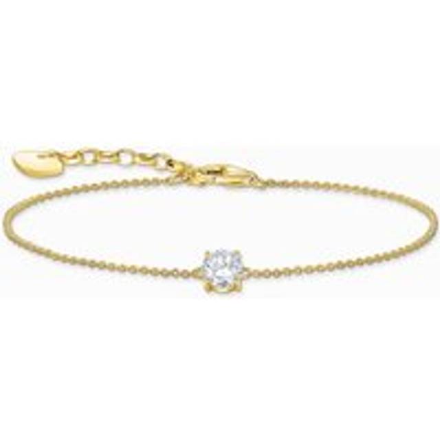 Thomas Sabo Gold Plated Sterling Silver Circle White Zirconia Bracelet