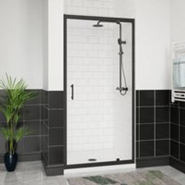 Aquariss - Pivot Alloy Hinge Shower Door 900mm Matte Black