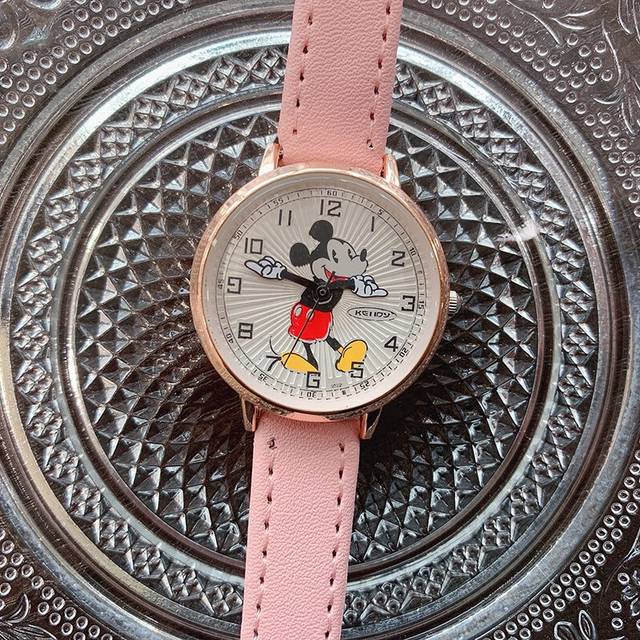(Pink) New Mickey Luxury Womens Watches Fashion Cute Cartoon Quartz Watch for Women Girl Wristwatch Ladies Dress Watch Female Clock Watches