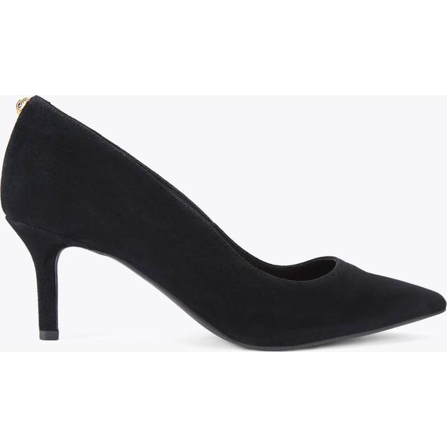 Kurt Geiger London Kensington Flexi Suede Stiletto Heel Court Shoes, Black