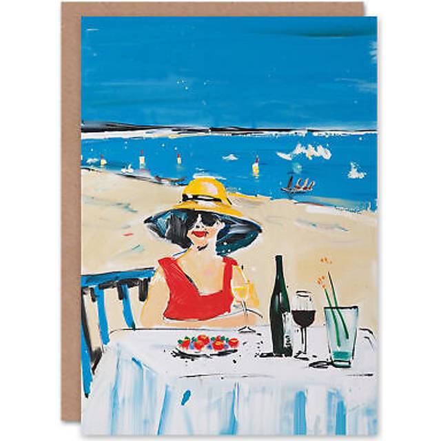 Birthday Card Summer Beach Holiday Vacation Oil Painting Greeting Card