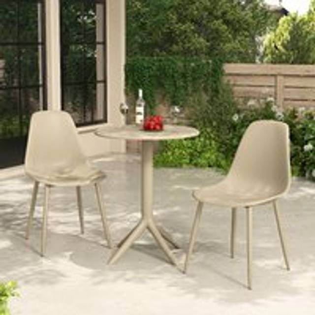 Three-Piece Cala Bistro Table and Two Chair Outdoor Set - Sand, none