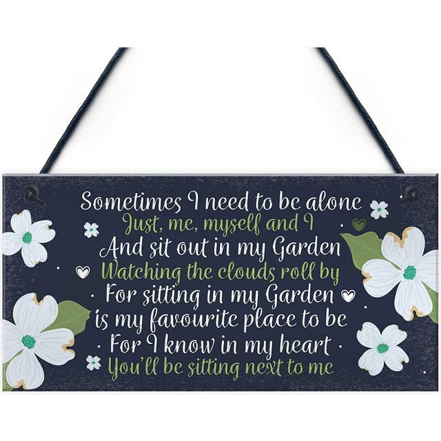 RED OCEAN Garden Memorial Hanging Plaque SummerHouse Garden Shed Sign Gifts For Mum Nan