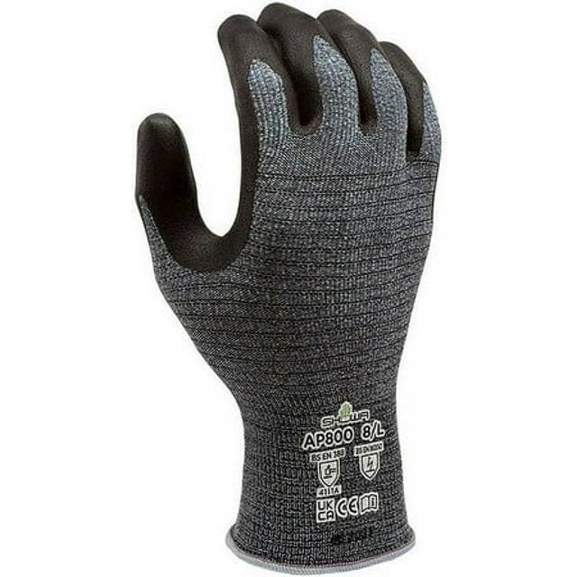 SHOWA AP800 Static Dissipative Nitrile Palm Coated Touch Screen Compatible Safety Work Glove  13Gauge  Medium 12 Pair