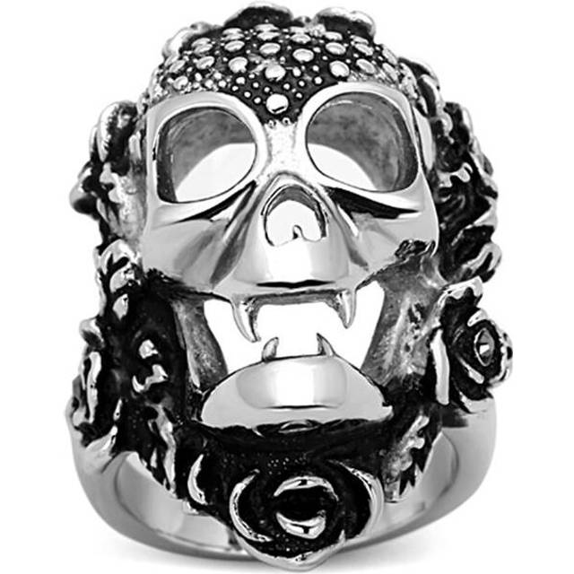 Alamode TK1203-11 High Polished No Plating Stainless Steel Ring with Top Grade Crystal, Black Diamond - Size 11