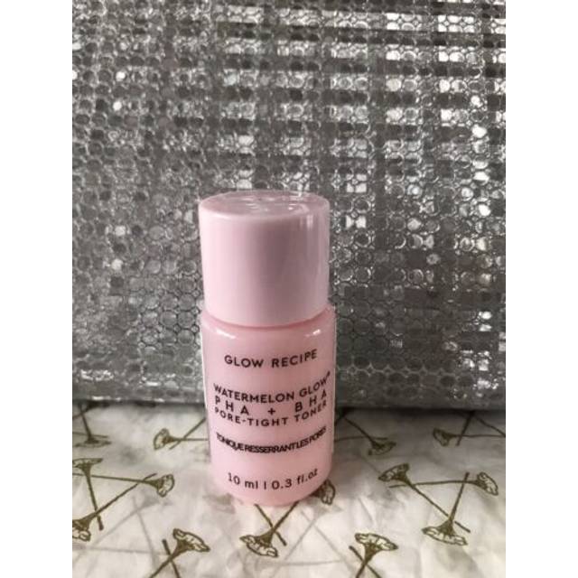 Glow recipe watermelon glow pha + bha pore-tight toner 10ml travel size sealed