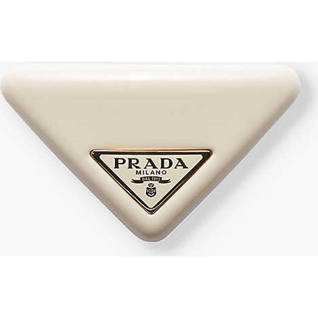 Prada Womens Neutral Triangle Brand-plaque Acrylic Hair Clip 1 Size - NEUTRAL