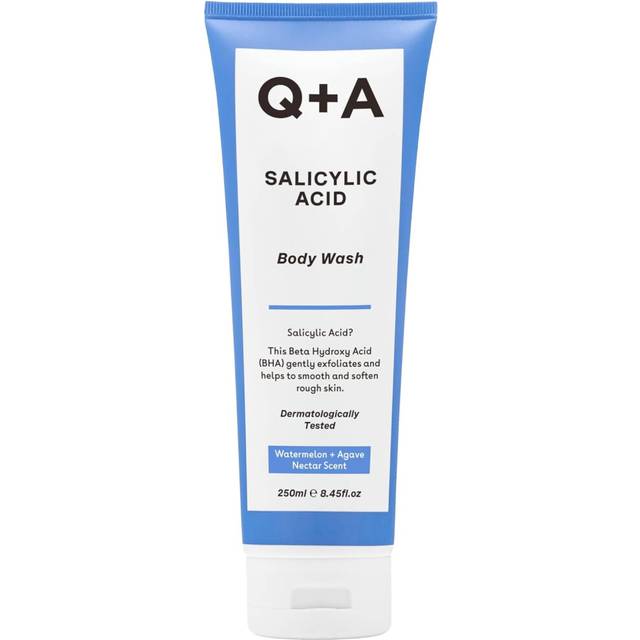 Q and A Salicylic Acid Body Wash for Invigorating Body Care gel based shower product exfoliates smoothes the skin with Green Tea Extract 250ml