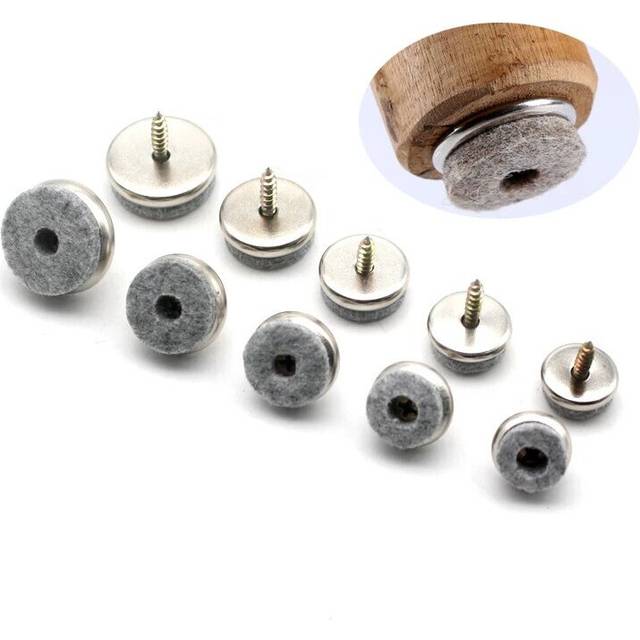 16/20/50/100pcs Furniture Felt Glides 18-28mm With Screws For Home Furniture Chair Glider Set Floor Protection Accessories