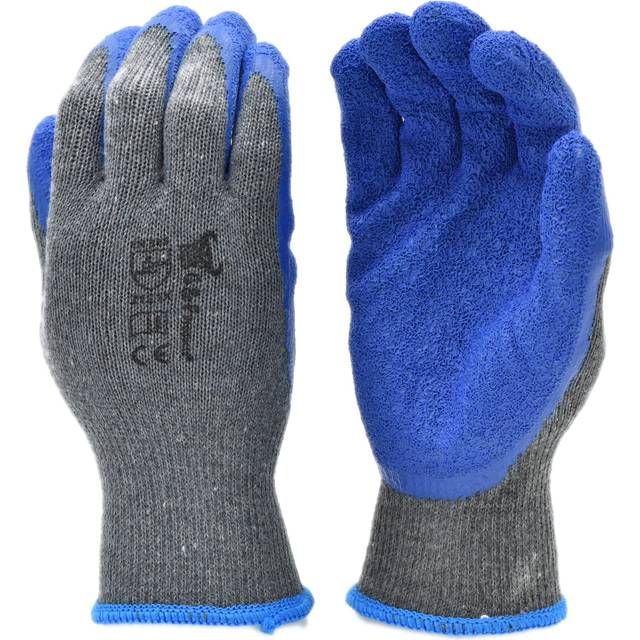 G & F Products - 3100-10 120 Pairs Large Rubber Latex Double Coated Work Gloves for Construction  gardening gloves  heavy duty Cotton Blend Blue