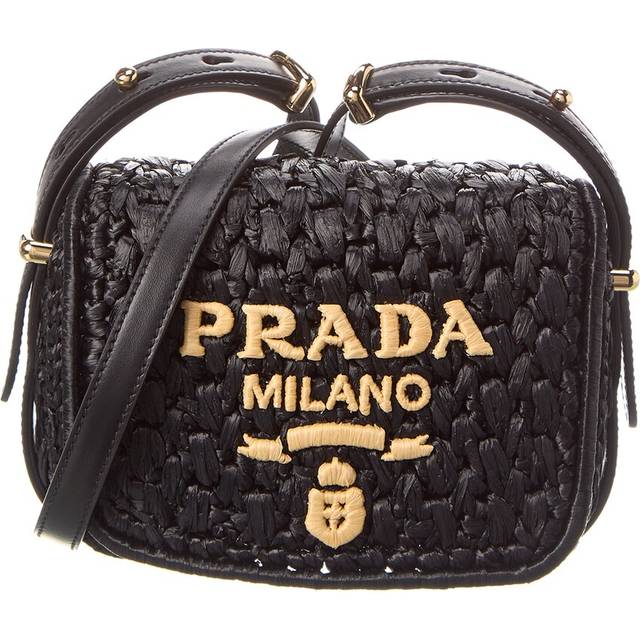 Prada Crochet & Leather Shoulder Bag