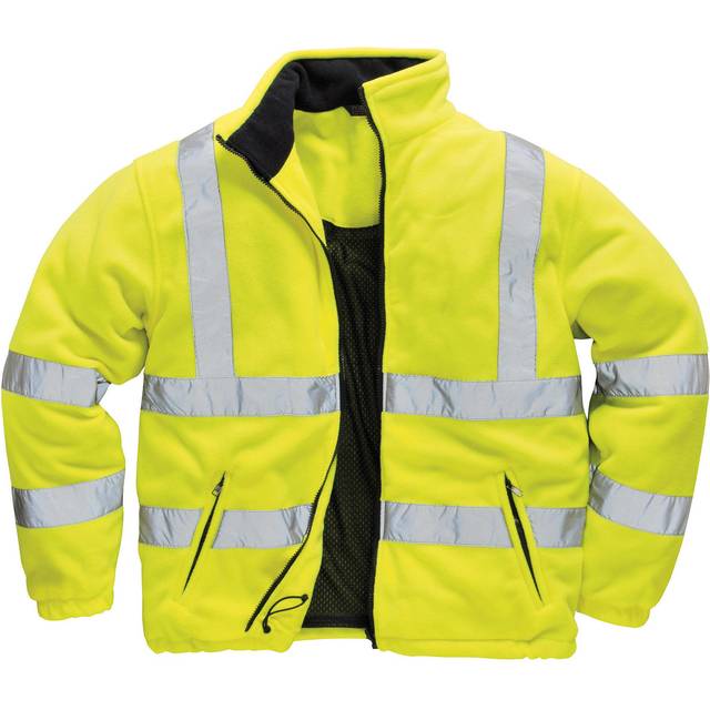 (XL, Orange/ Navy) Portwest Mens Lined Hi Vis Fleece Jacket (Pack of 2)