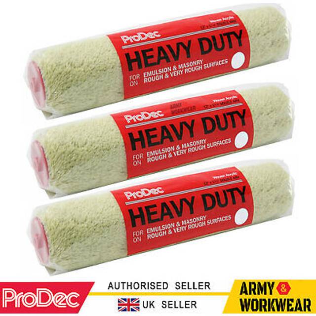 6 x prodec 12" heavy duty woven acrylic roller paint sleeves masonry emulsion