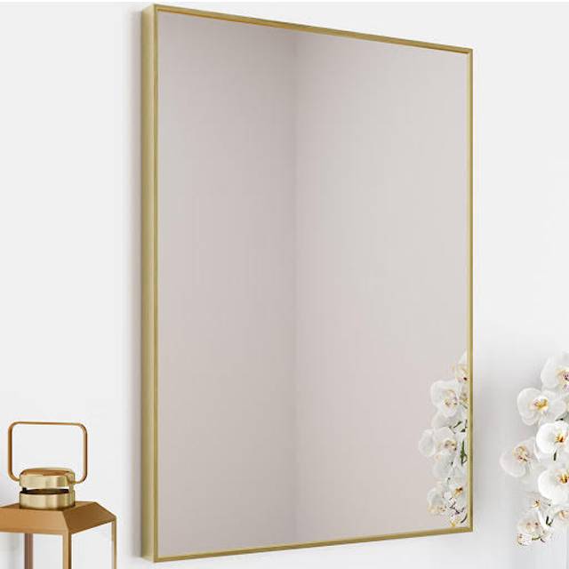 Vale Designs Brushed Brass Framed Rectangular Bathroom Mirror - 500 x 700mm