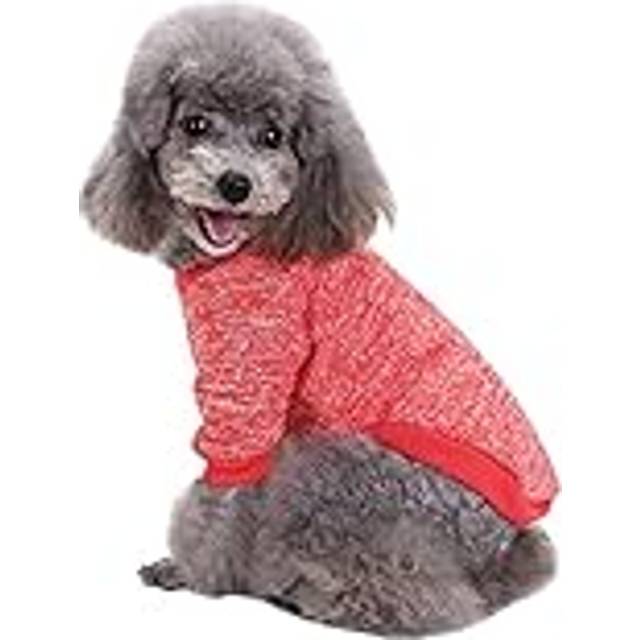 CHBORLESS Pet Dog Classic Knitwear Sweater Warm Winter Puppy Pet Coat Soft Sweater Clothing for Small Dogs (XXS  Red)