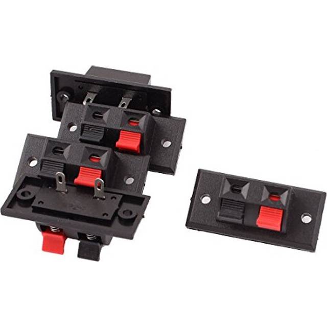 5pcs 2 Way Push Release Connector Plate Amplifier Speaker Terminal Strip Block
