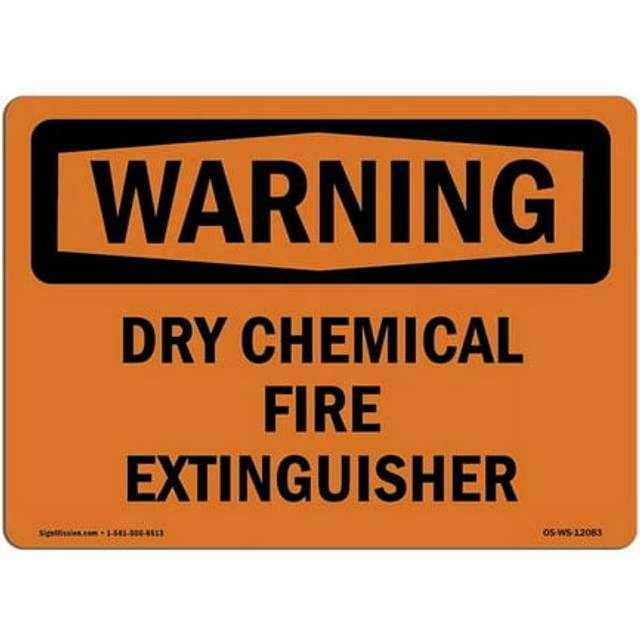 SignMission OS-WS-A-1218-L-12083 12 x 18 in. OSHA Warning Sign - Dry Chemical Fire Extinguisher