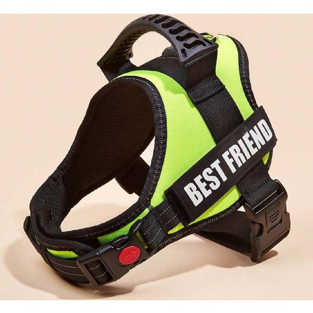 SHEIN 1pc Fluorescent Green Anti-Explosion Led Strip Pet Chest Back Strap, Vest Style Harness For Dogs, Suitable For Small, Medium And Large Dogs, Outdoor W