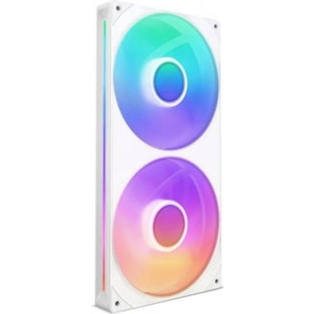 NZXT F280 RGB Core - 280mm fläktenhet med en ram och 2 x 140mm RGB-fläktar - Hastighets - Och belysningskontroll - Högt statiskt tryck och luftflöde - Vätskedynamiska lager - 8 aRGB-lysdioder - Vit