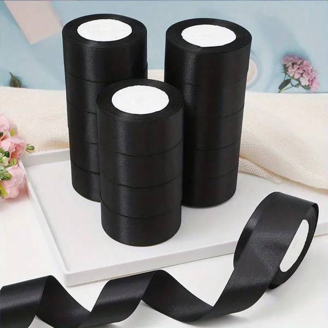 SHEIN 1/5pcs Satin Ribbon, For DIY Rose Flower Decoration, Gift Wrapping - Wedding Party Bowknot Ribbon,