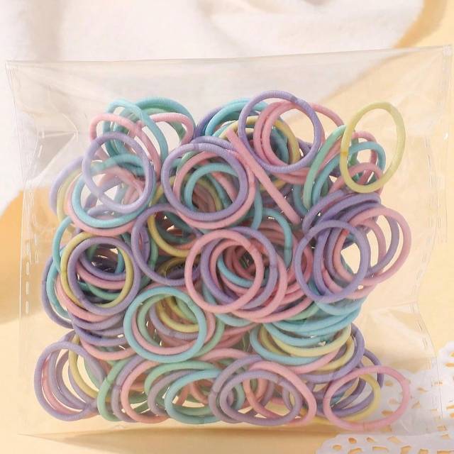 SHEIN 50 Hair Bands Per Batch, 2CM Hair Bands, Girl Rubber Bands, Elastic Hair Bands, Small Leather Ring Decorations That Girls Like, Hair Bands Suitable Fo
