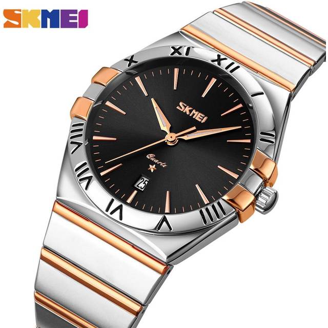 SKMEI Top Brand Luxury Stainless Steel Quartz Men Watches Waterproof Date Time Wristwatches Fashon Male Clock reloj hombre