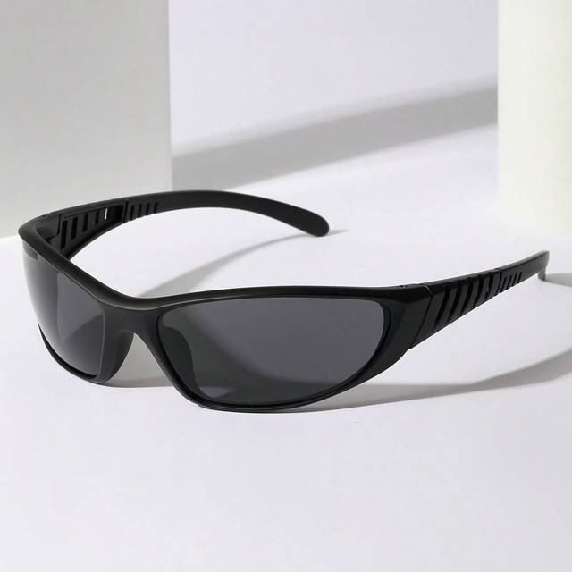 POLASUP 1pc Men Hollow Out Electroplated Vintage Desert Full Wrap Fashion Glasses Millennium Style Sci-Fi Geometric Grid Reflective Silver Mirror Y2K Windproo
