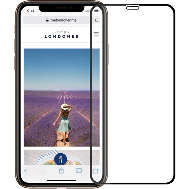 iPhone Xs Max MOFI 9H Anti-burst 2.5D Arc Edge heltäckande skyddskärm av härdat glas - Svart