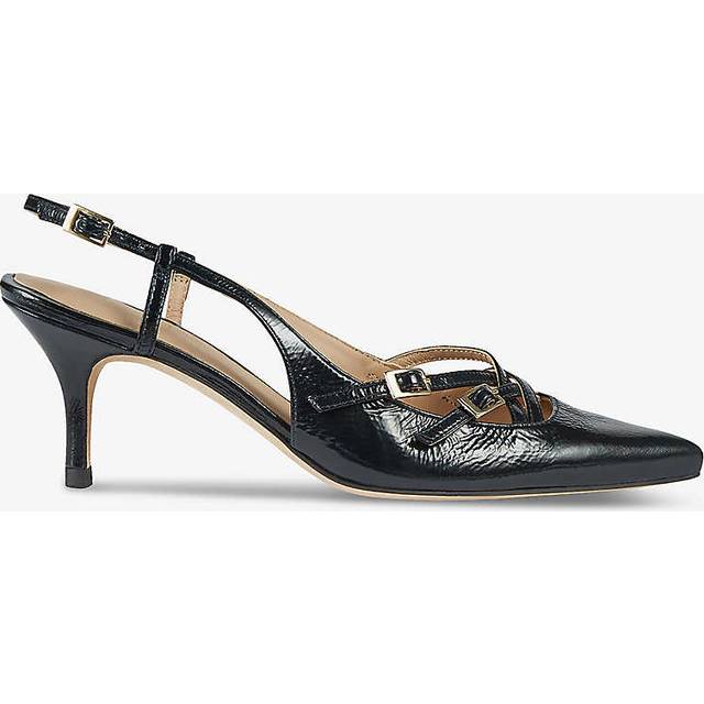 Midnight Caprice Leather Multi Strap Open Court Shoes - Blue (4)