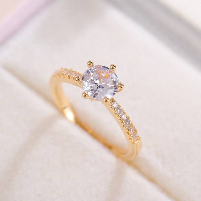 SHEIN 1pc Classic And Minimalistic Romantic Engagement Ring With Cubic Zirconia For Women, Perfect Valentine&#39;s Day Gift,Mom,Mother,Mother&#39;s Day,Gift