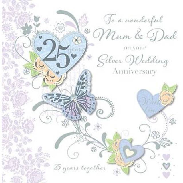 Mum & Dad Silver 25th Wedding Anniversary Greeting Card Talking Pictures Cards